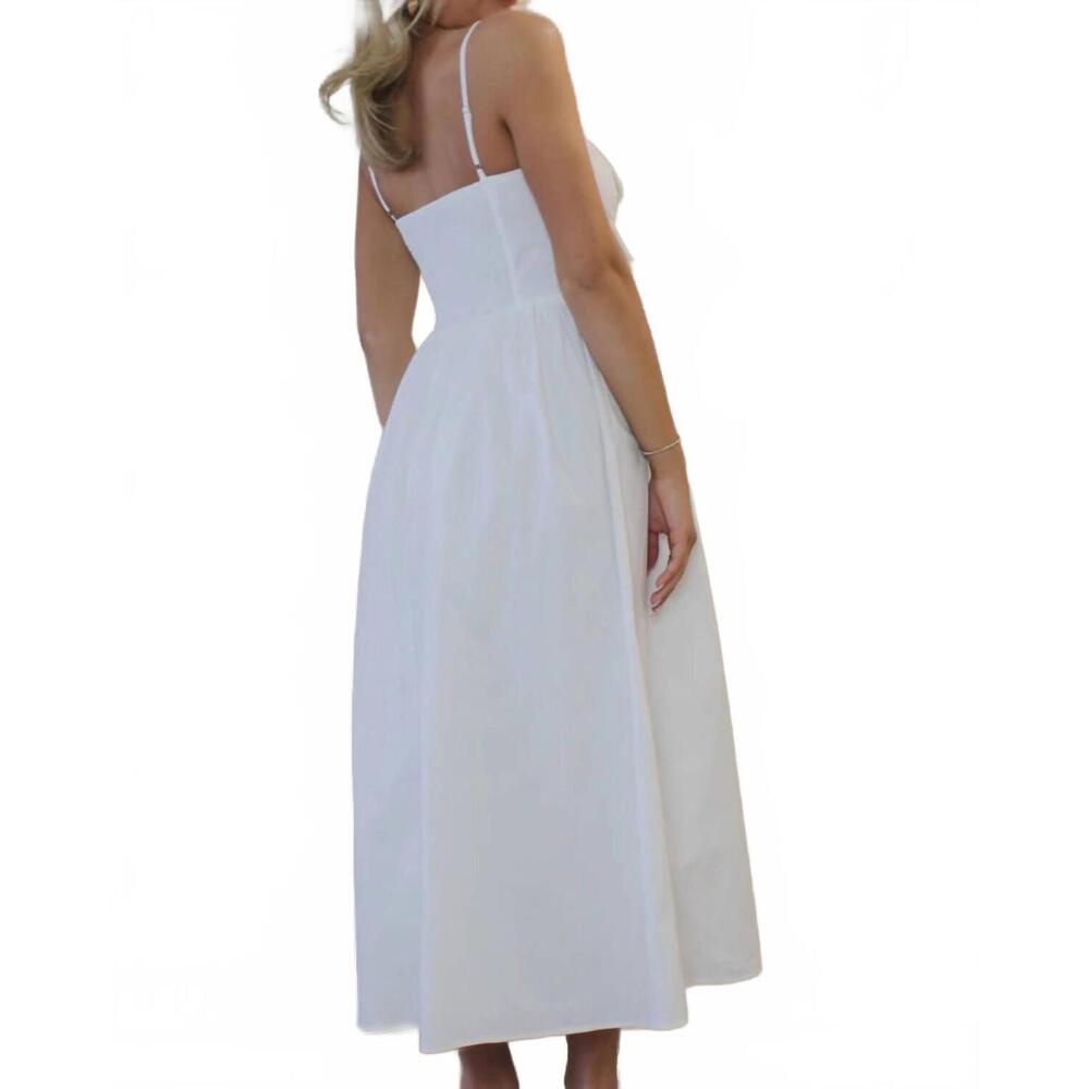NEW BLUE BLUSH verona poplin midi dress in white - Picture 2 of 3